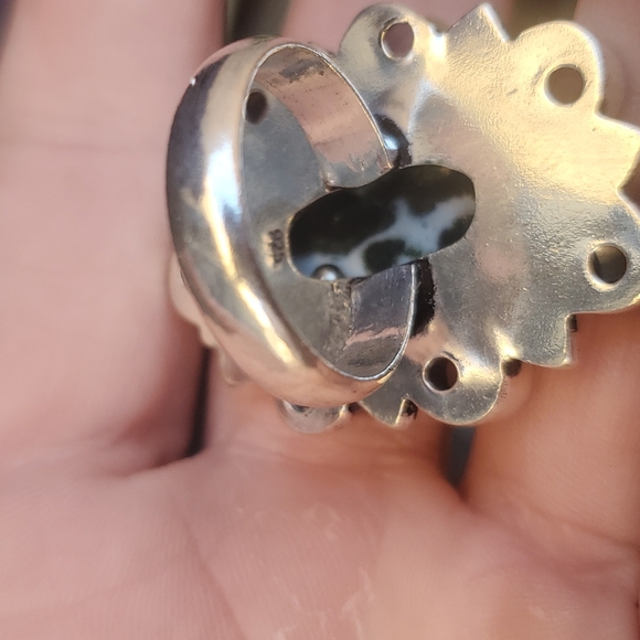 New Tree Agate and Amethyst 925 Silver Statement Ring. - Picture 9 of 16